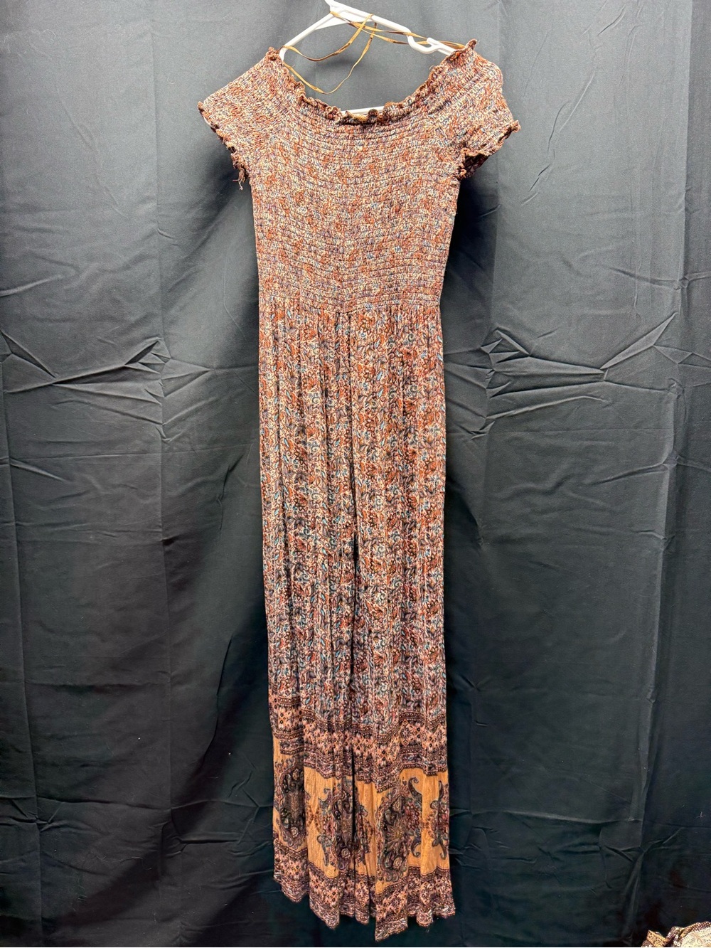Angie Multicolor Boho Floral Border Wide-Leg Jumpsuit (16ai) - Picture 5 of 6
